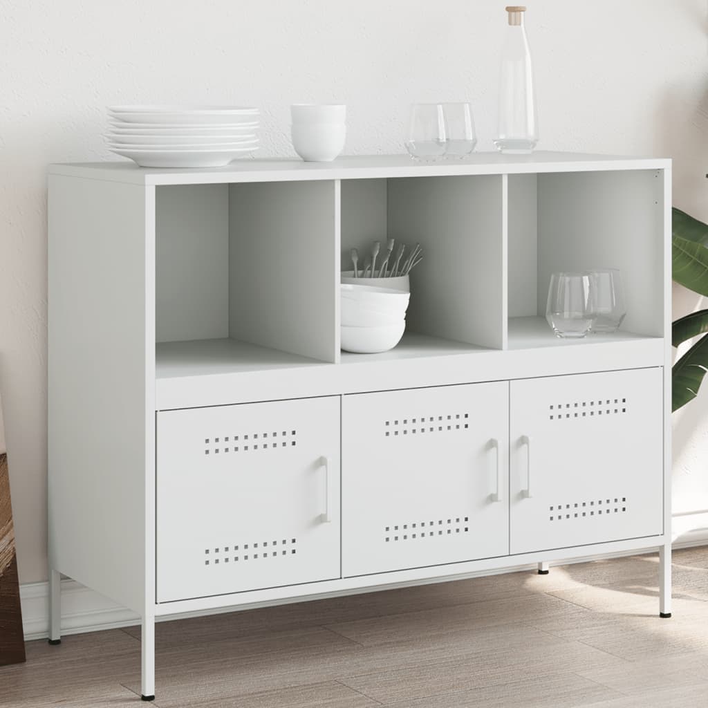 Buffet en Acier au Style Industriel-Blanc-1-La-Fabrique-Industrielle