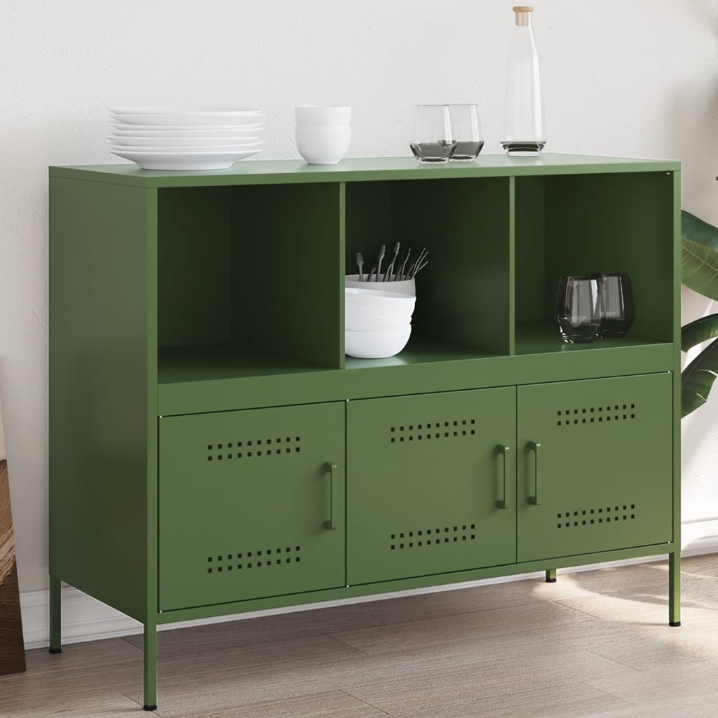 Buffet en Acier au Style Industriel-Vert-1-La-Fabrique-Industrielle