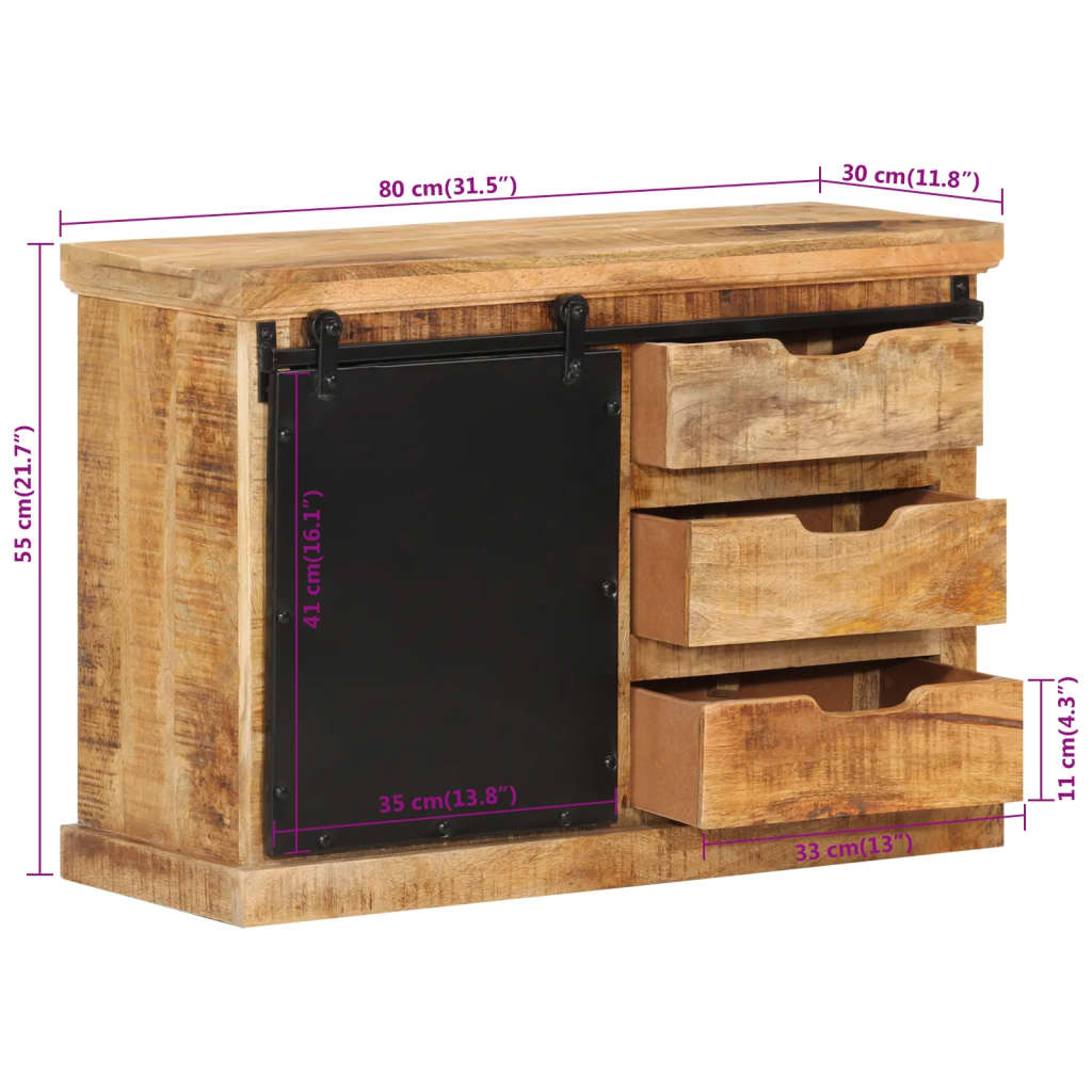 Buffet en Bois de Manguier et Métal Indus-La-Fabrique-Industrielle