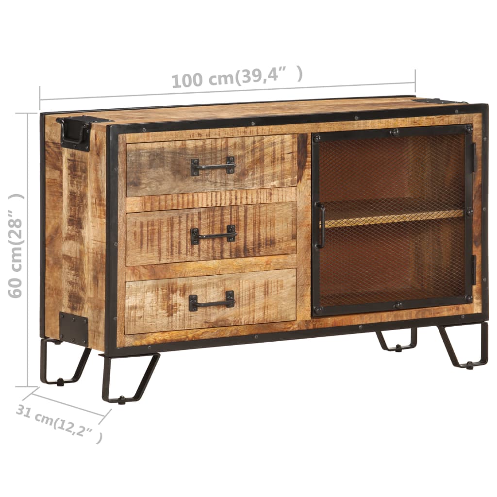 Buffet en Bois de Manguier et Métal Noir-La-Fabrique-Industrielle