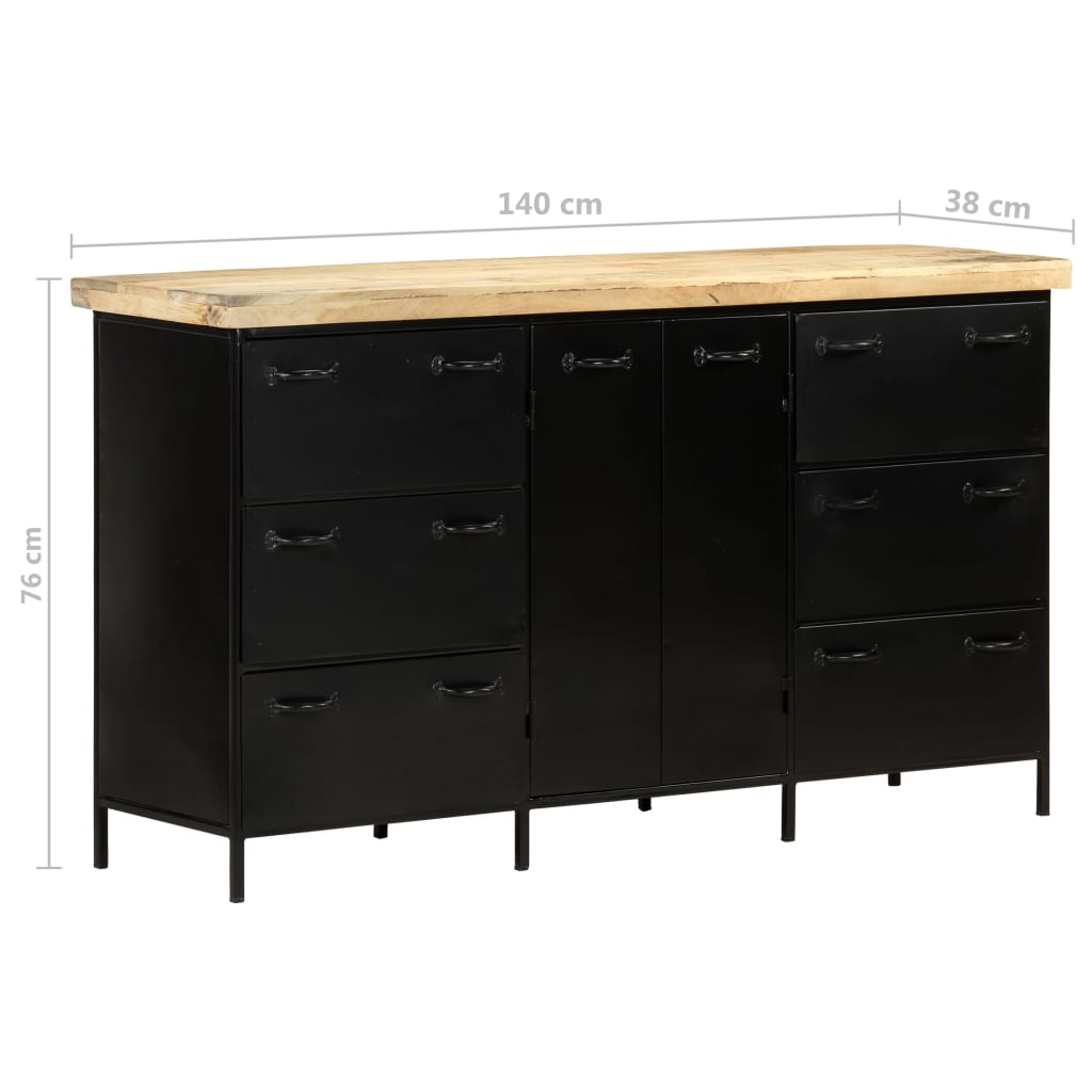 Buffet en Bois et Métal Noir Chic-La-Fabrique-Industrielle