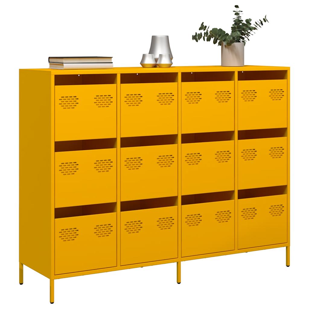 Buffet en Métal Design et Élégance Industrielle-Jaune-1-La-Fabrique-Industrielle
