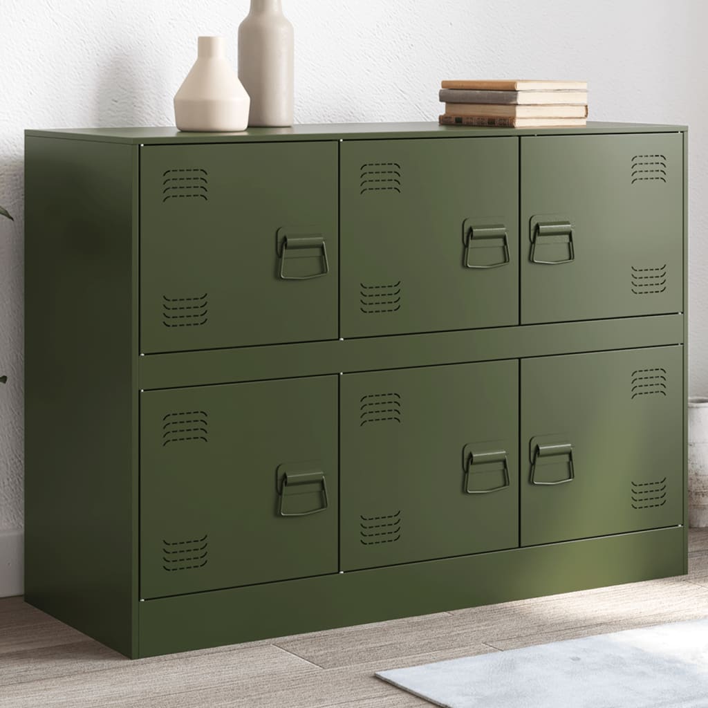 Buffet en Métal Style Industriel-Vert olive-1-La-Fabrique-Industrielle