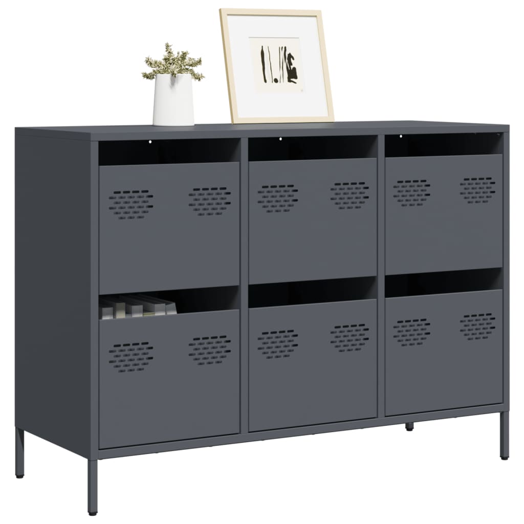 Buffet en Métal et Acier Style Industriel-Anthracite-101.5 cm-1-La-Fabrique-Industrielle