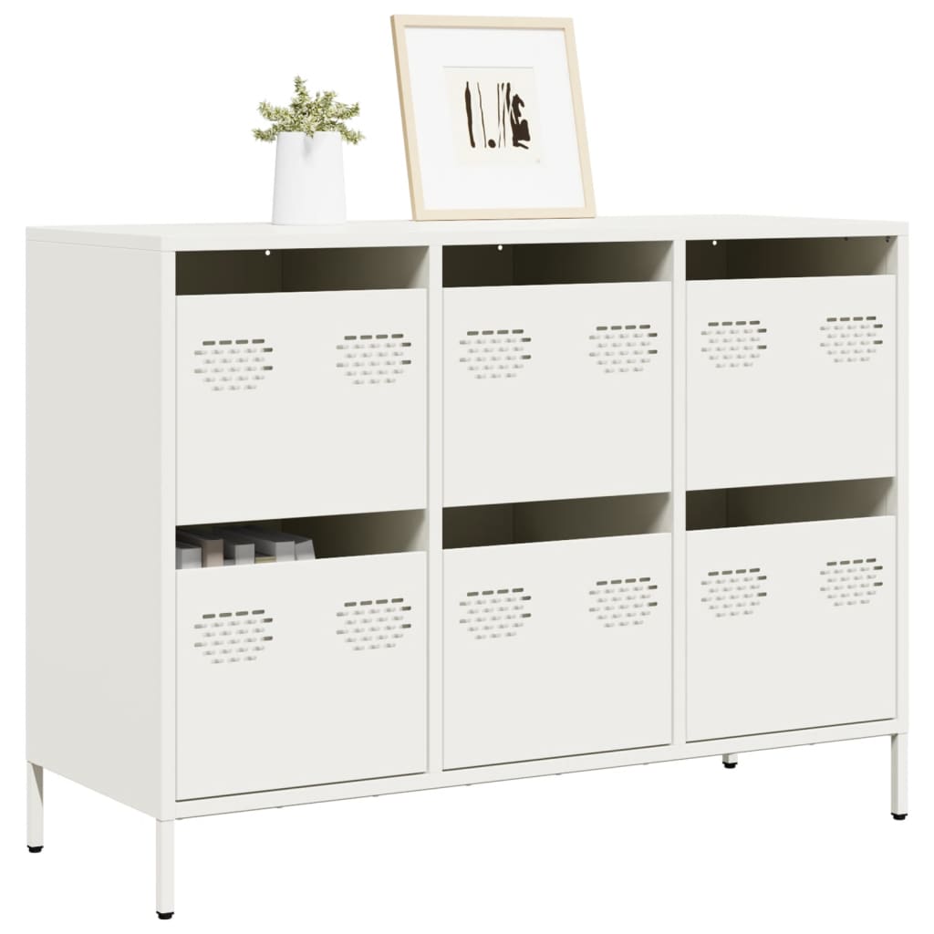 Buffet en Métal et Acier Style Industriel-Blanc-101.5 cm-1-La-Fabrique-Industrielle