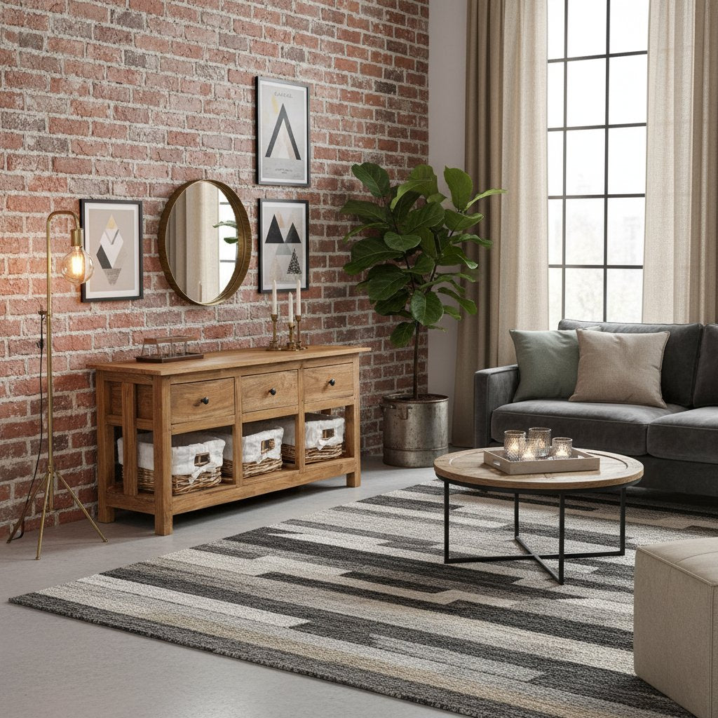 Buffet Ancien en Bois d'Acajou Massif