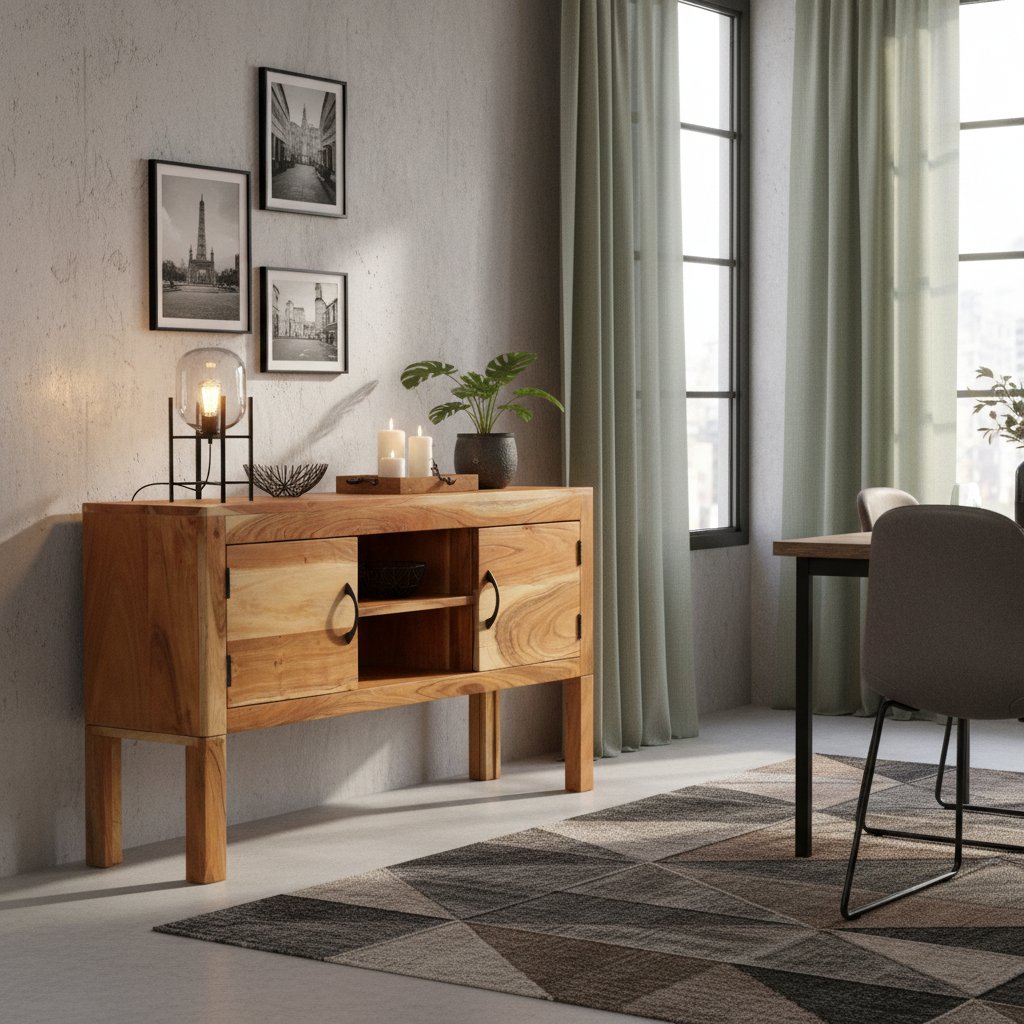 Buffet Authentique en Bois d'Acacia