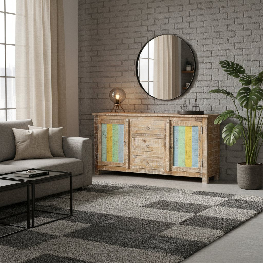 Buffet Élégant en Bois Brut d'Acacia