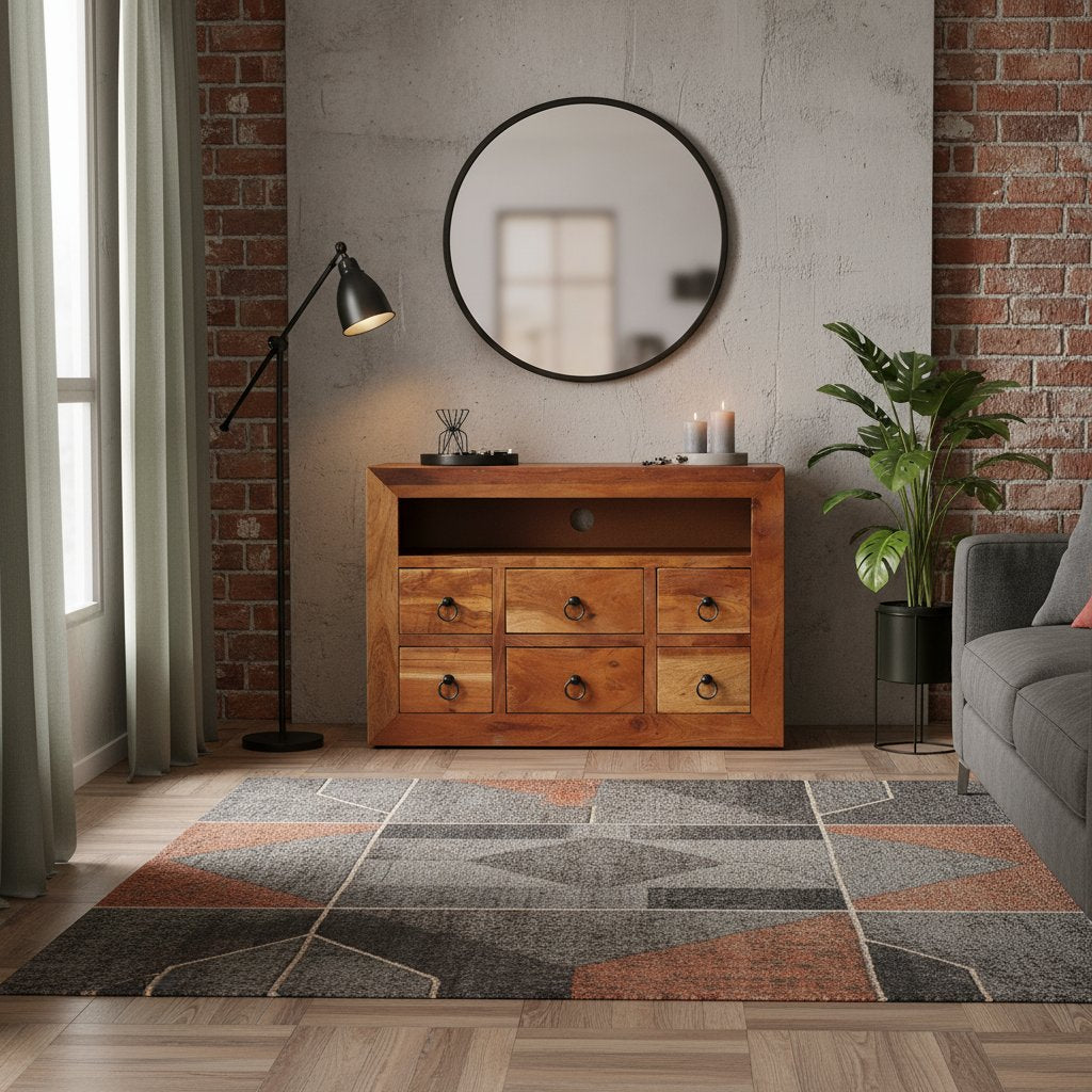 Buffet Industriel en Bois Massif d'Acacia