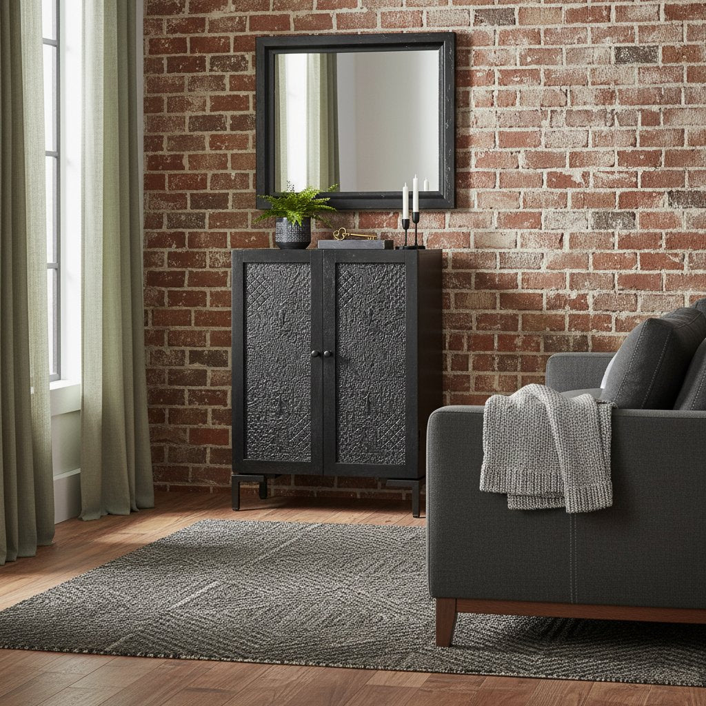 Buffet Industriel en Bois Massif et Fer Noir