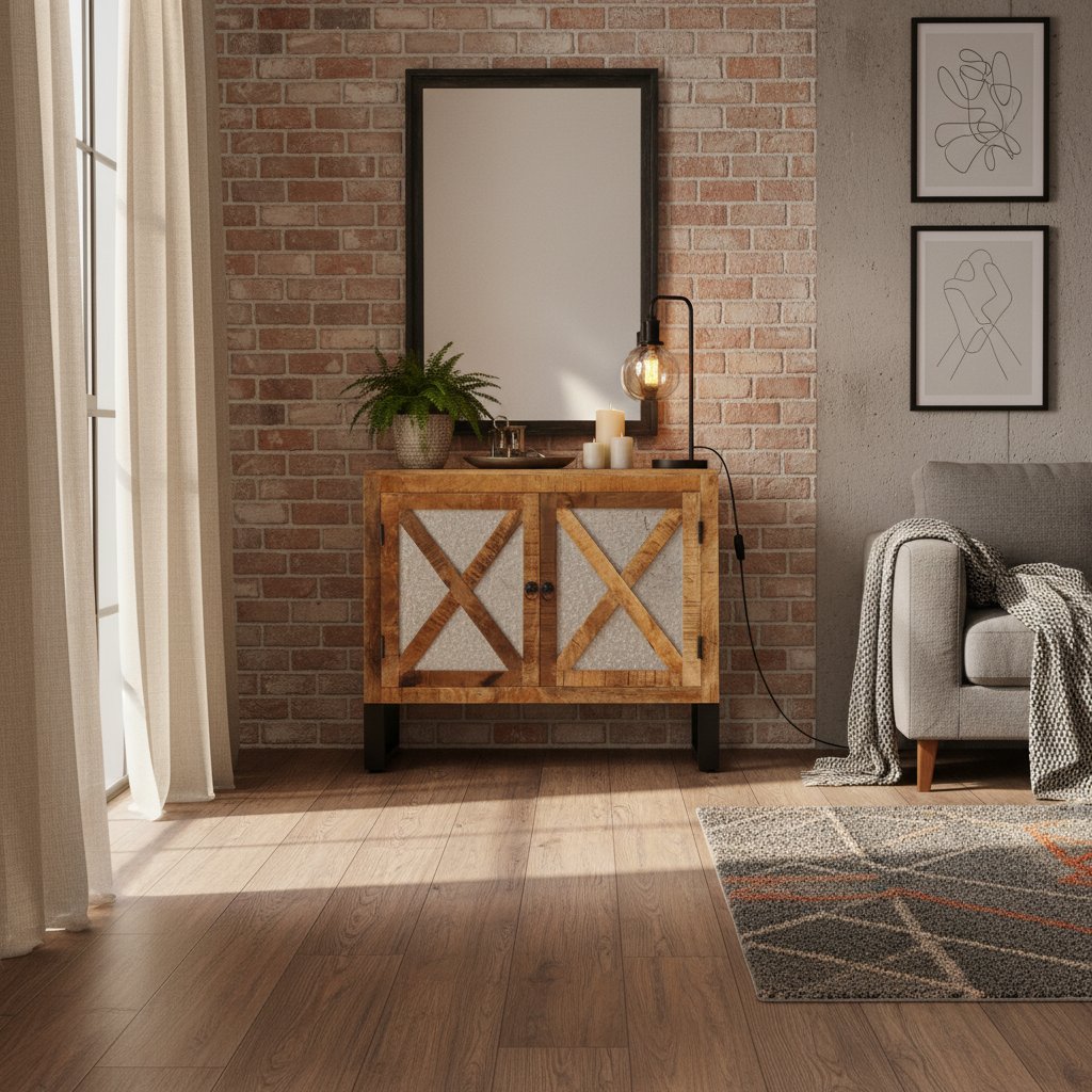 Buffet Industriel en Bois et Métal avec 2 Portes