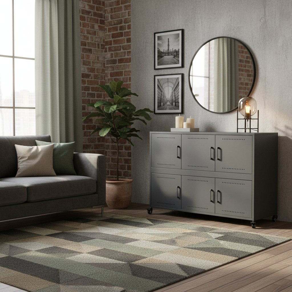 Buffet Industriel en Métal avec Rangement