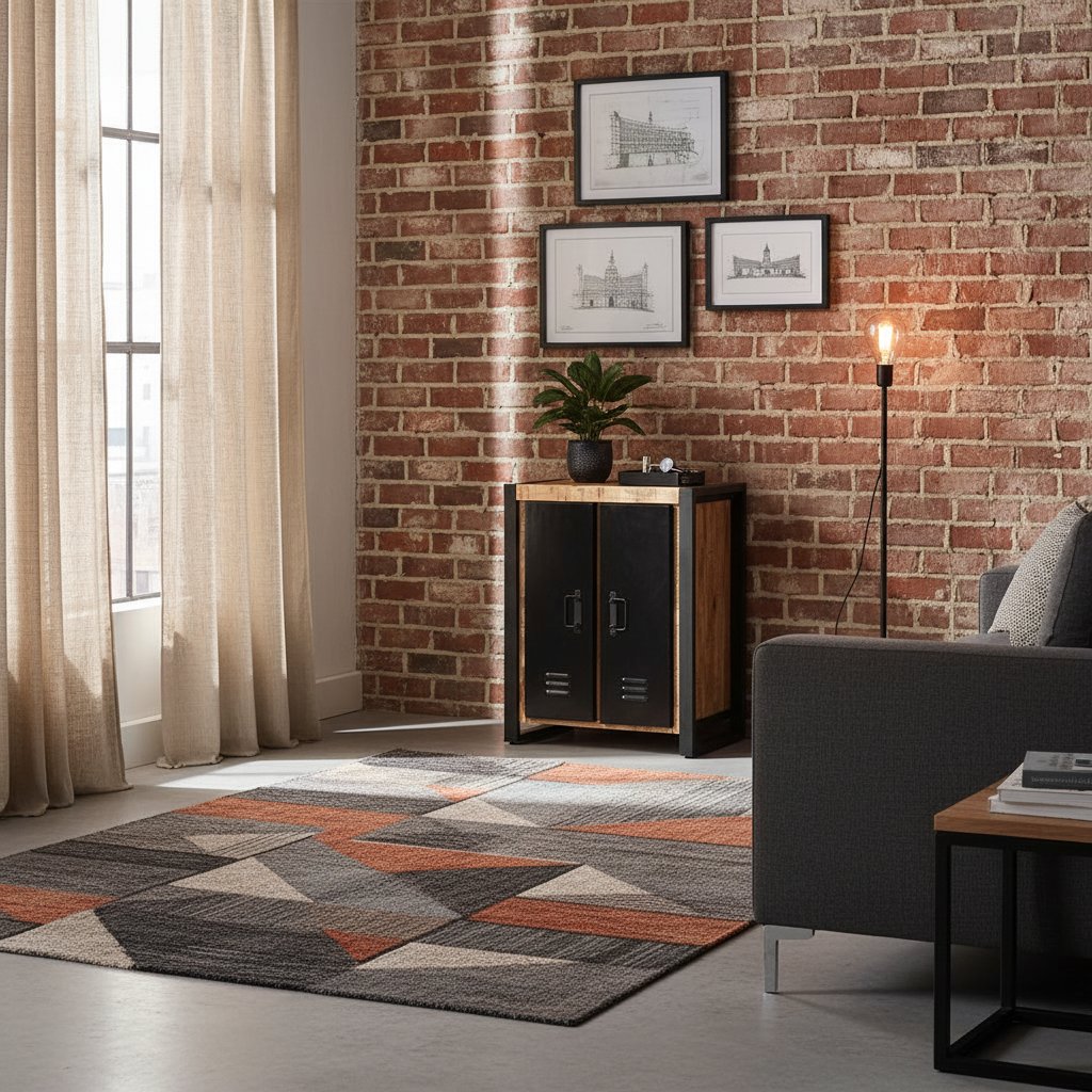 Buffet Moderne en Bois et Métal Noir