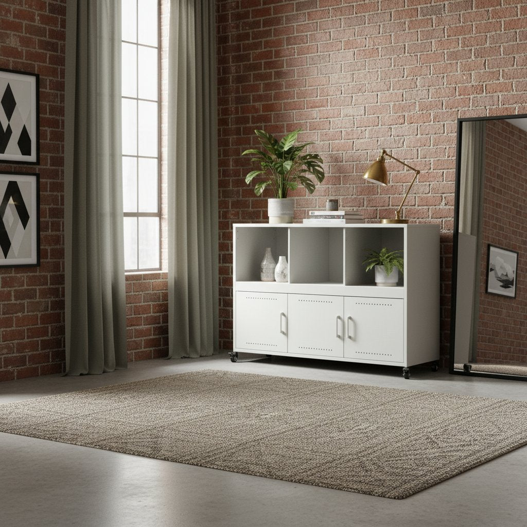 Buffet en Acier Industriel avec Casiers