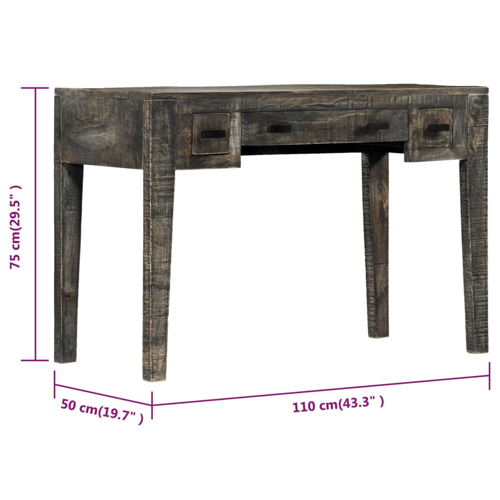 Bureau Élégant en Bois de Manguier Massif-La-Fabrique-Industrielle
