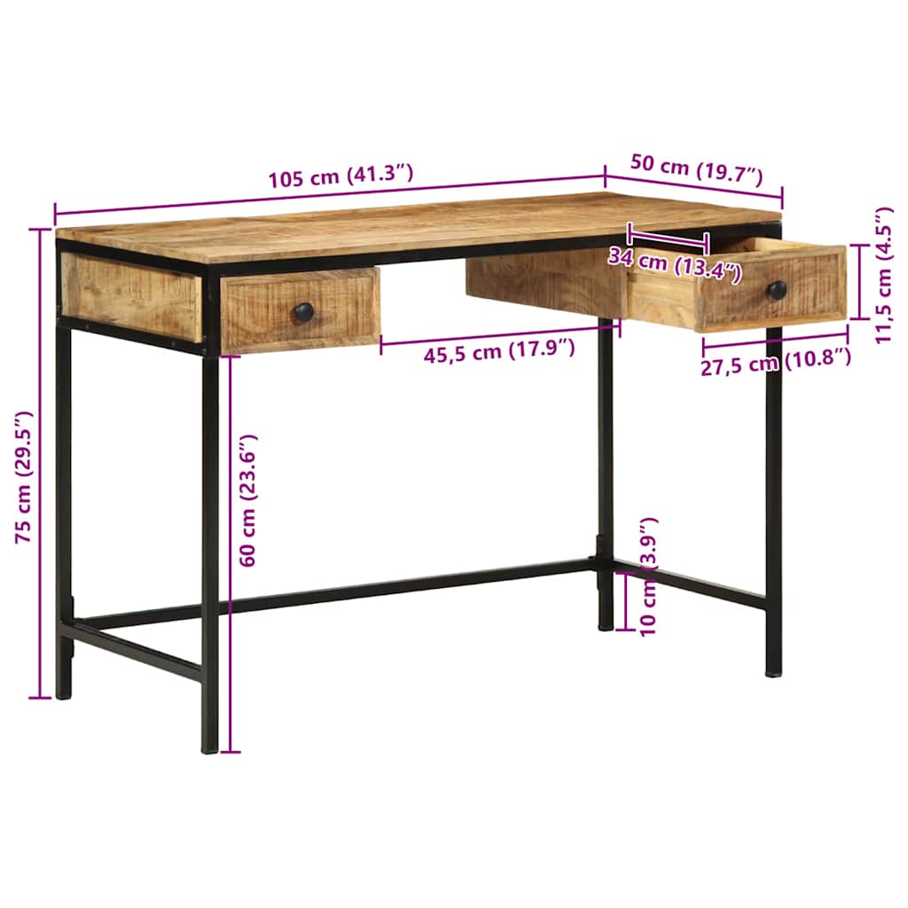 Bureau Industriel Élégant en Bois et Métal-La-Fabrique-Industrielle