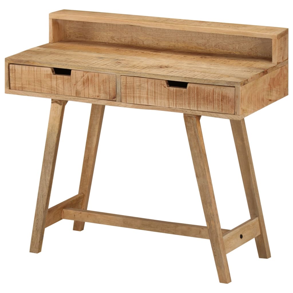 Bureau Industriel Style Tréteau en Bois de Manguier-bois de manguier massif-La-Fabrique-Industrielle