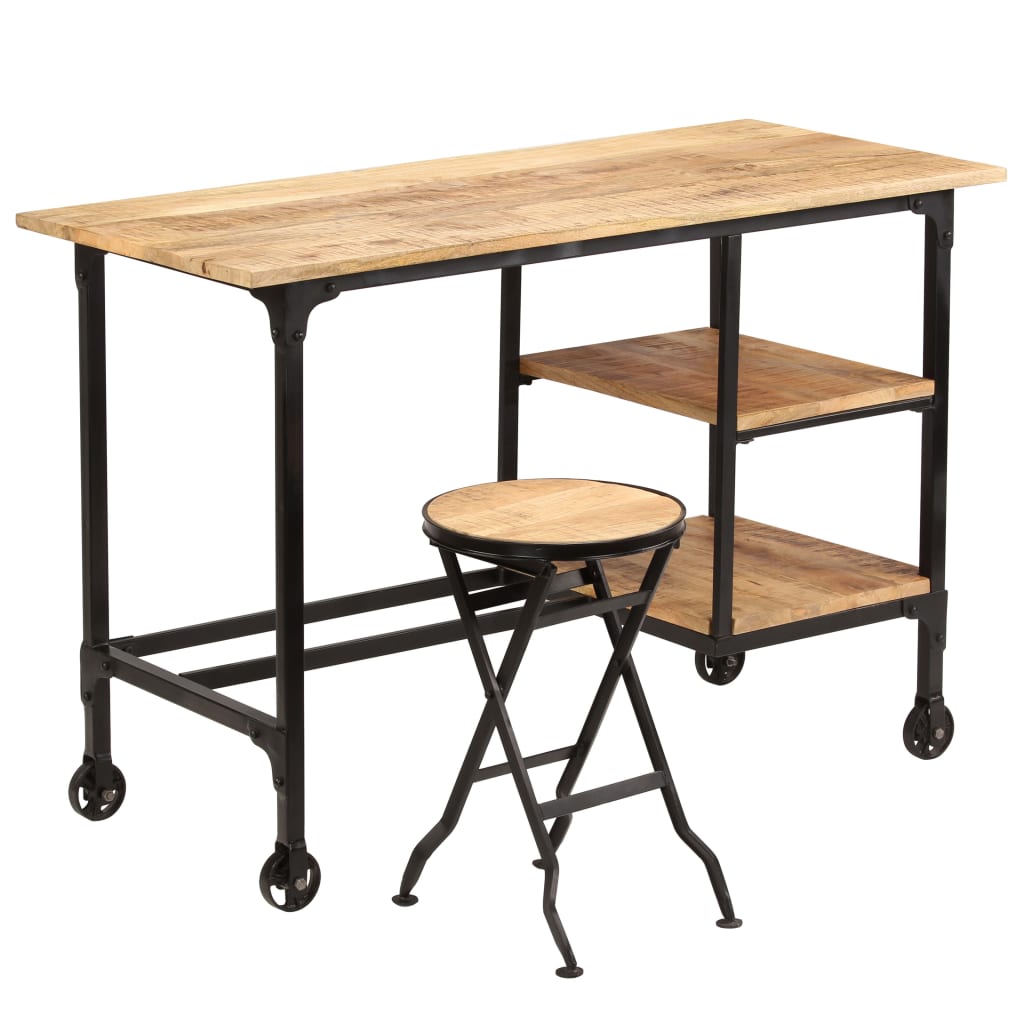 Bureau Industriel en Bois avec Rangement-La-Fabrique-Industrielle