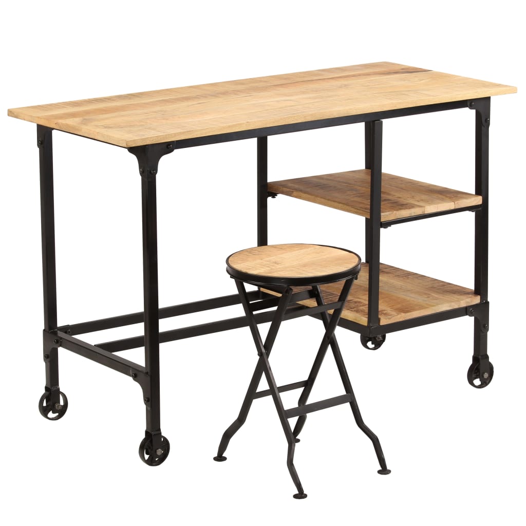 Bureau Industriel en Bois avec Rangement-La-Fabrique-Industrielle