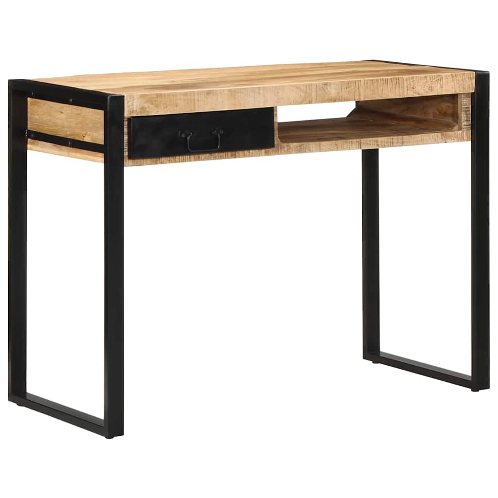 Bureau avec Tiroir Style Industriel-Bois de manguier brut massif-La-Fabrique-Industrielle