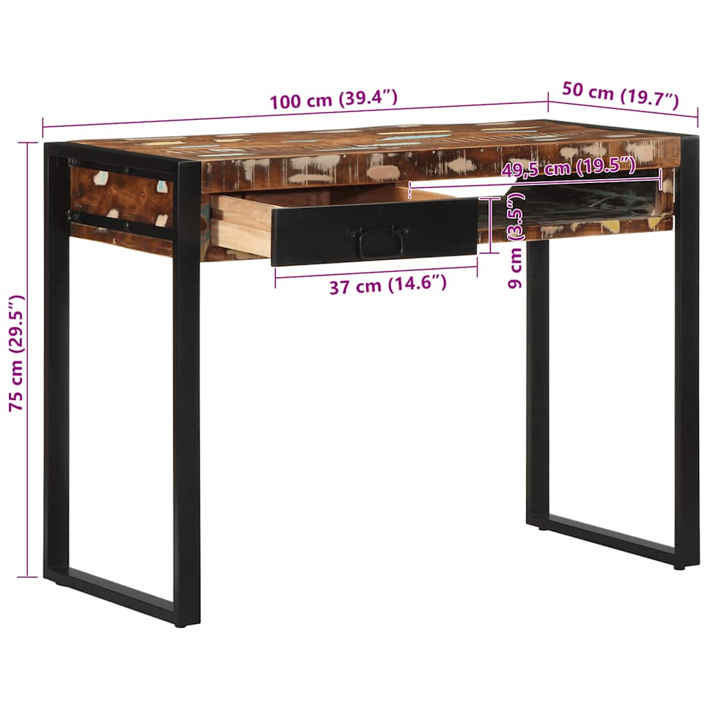 Bureau avec Tiroir Style Industriel-La-Fabrique-Industrielle
