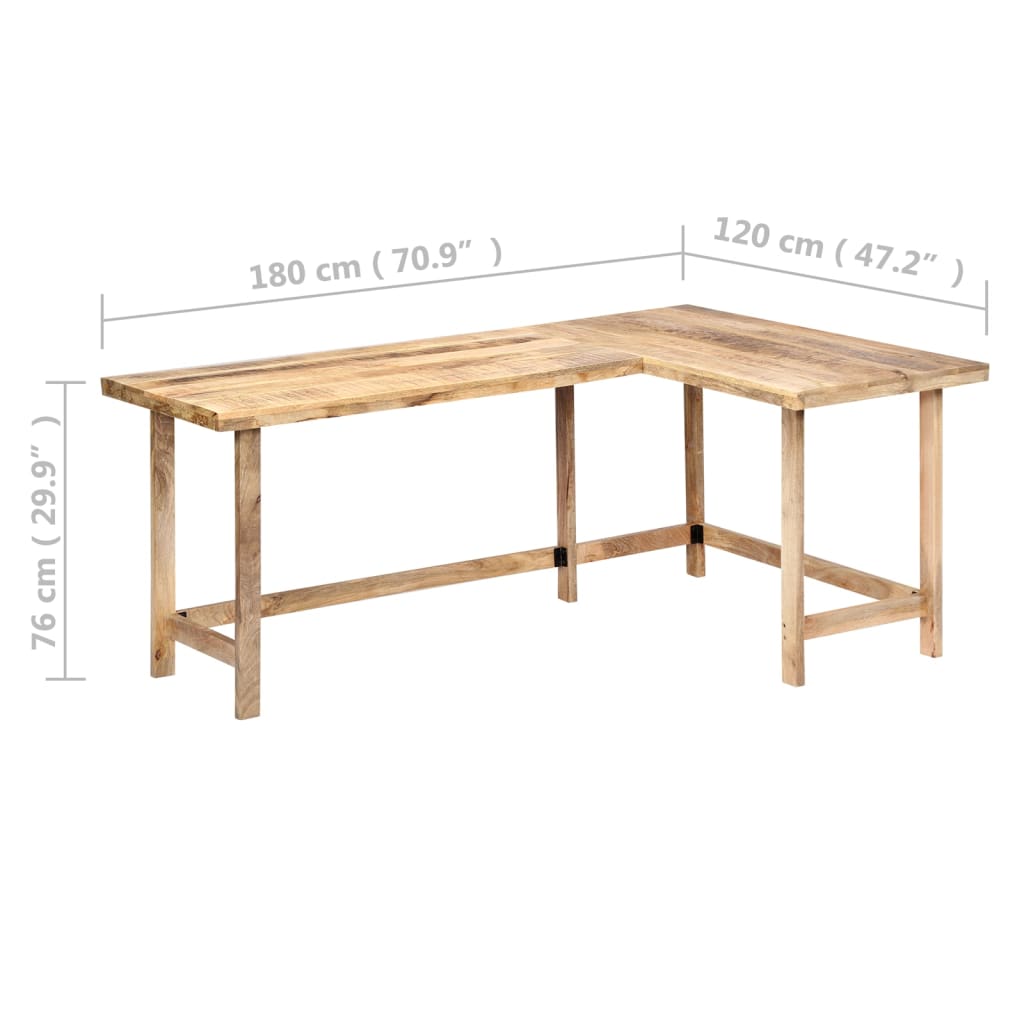 Bureau d'Angle en Bois de Manguier Massif-La-Fabrique-Industrielle
