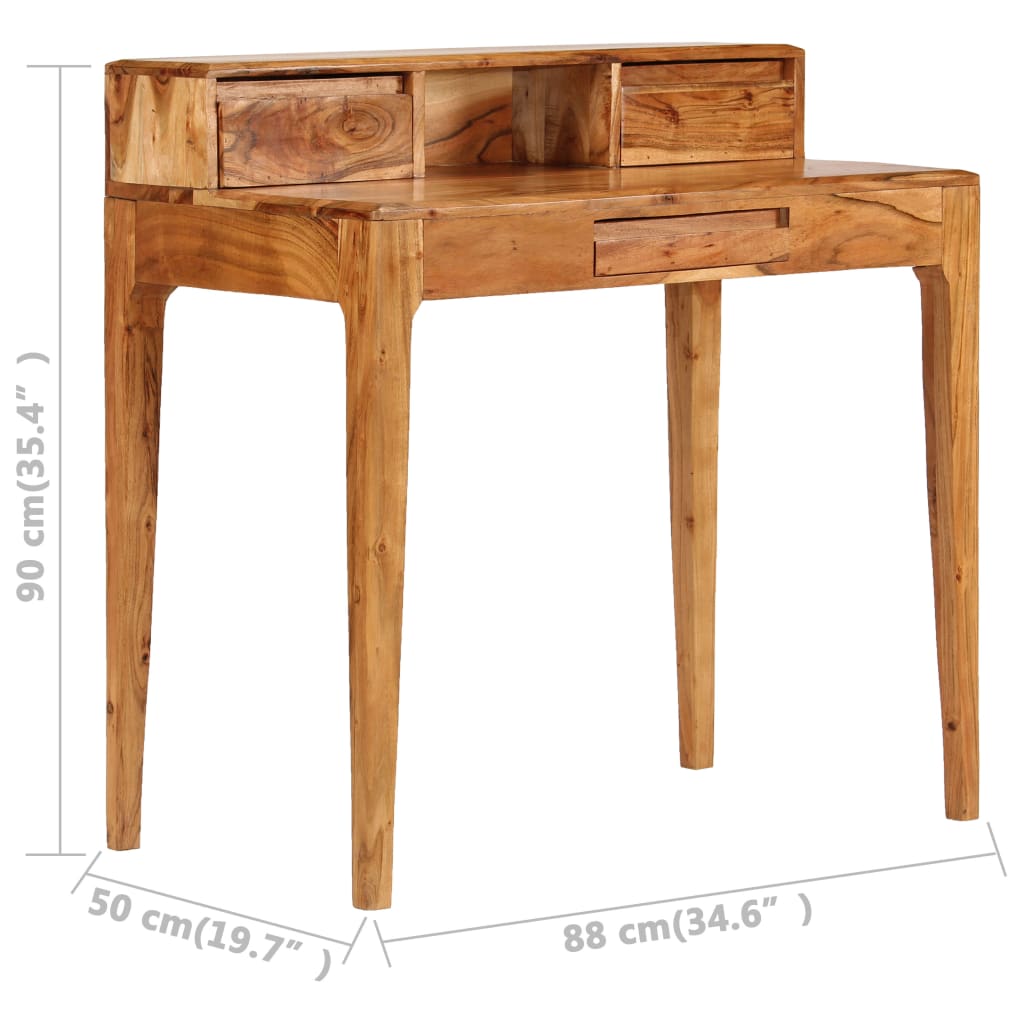 Bureau en Bois Massif au Style Industriel-La-Fabrique-Industrielle