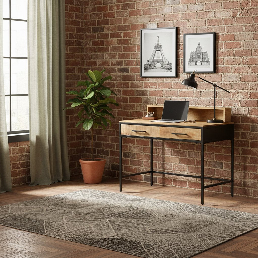 Bureau Console en Bois Massif de Mangue