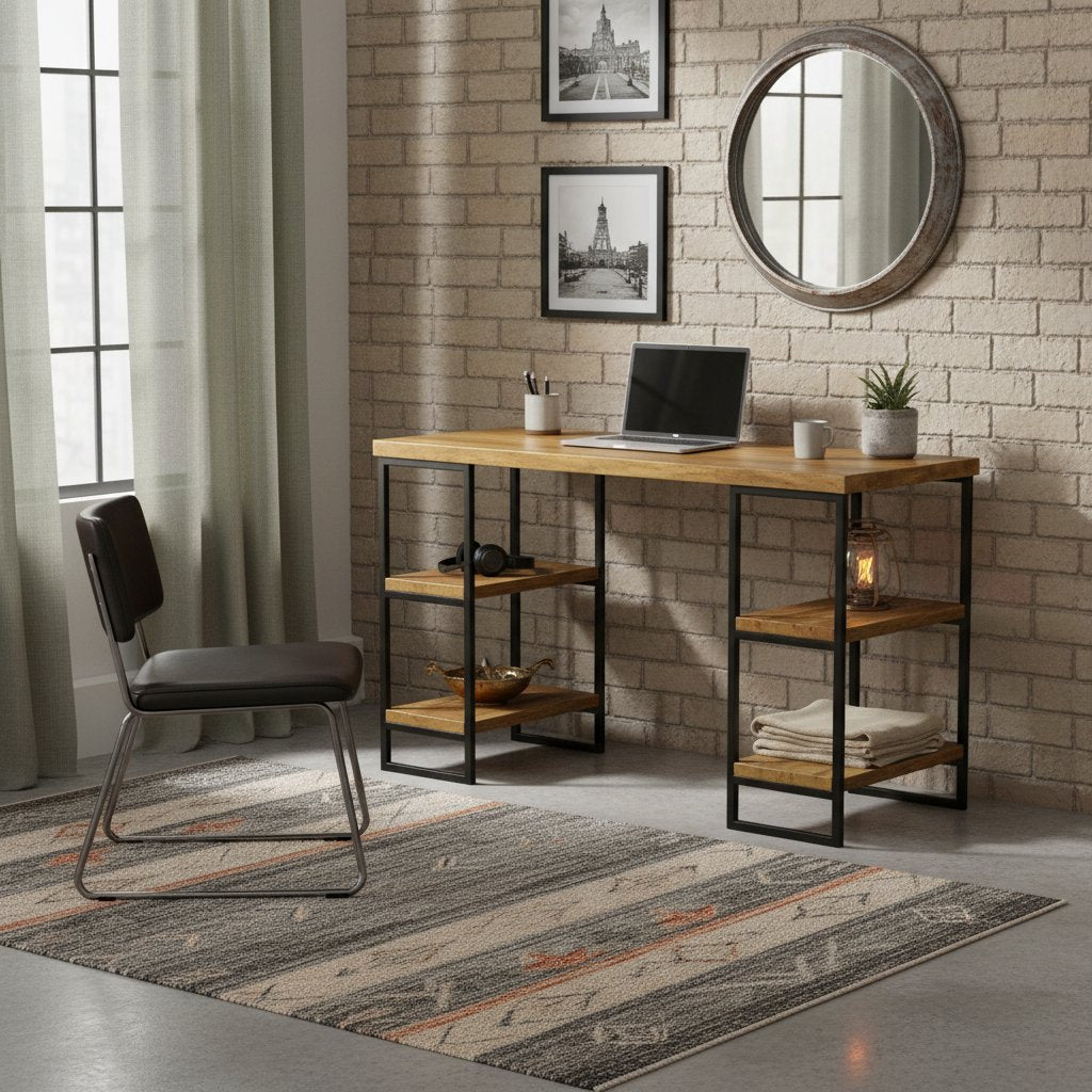 Bureau Style Industriel avec Rangement