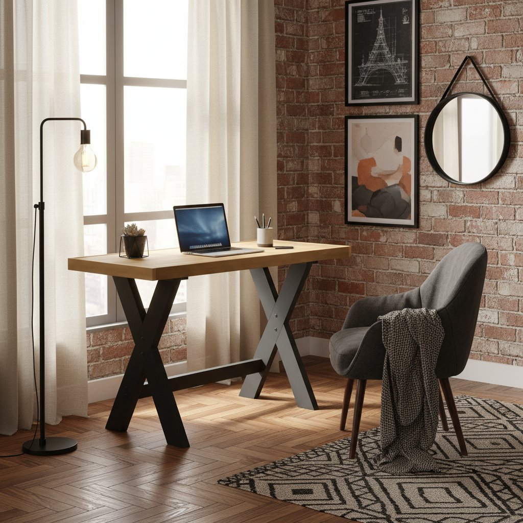 Bureau Style Tréteau Industriel