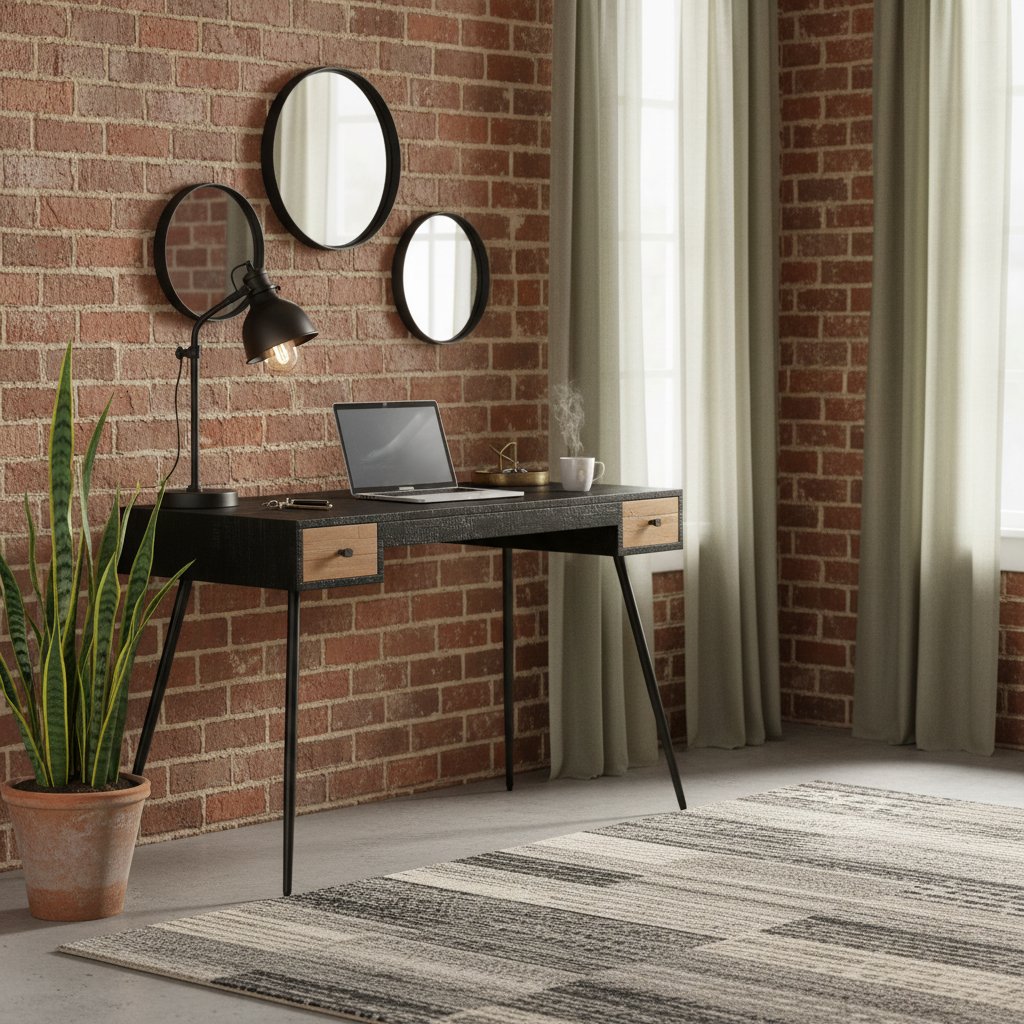 Bureau en Métal et Bois de Teck