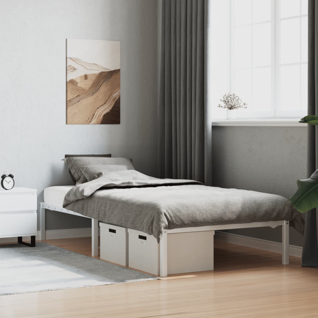 Cadre Lit Métallique Une Place-Blanc-100 x 200 cm-La-Fabrique-Industrielle