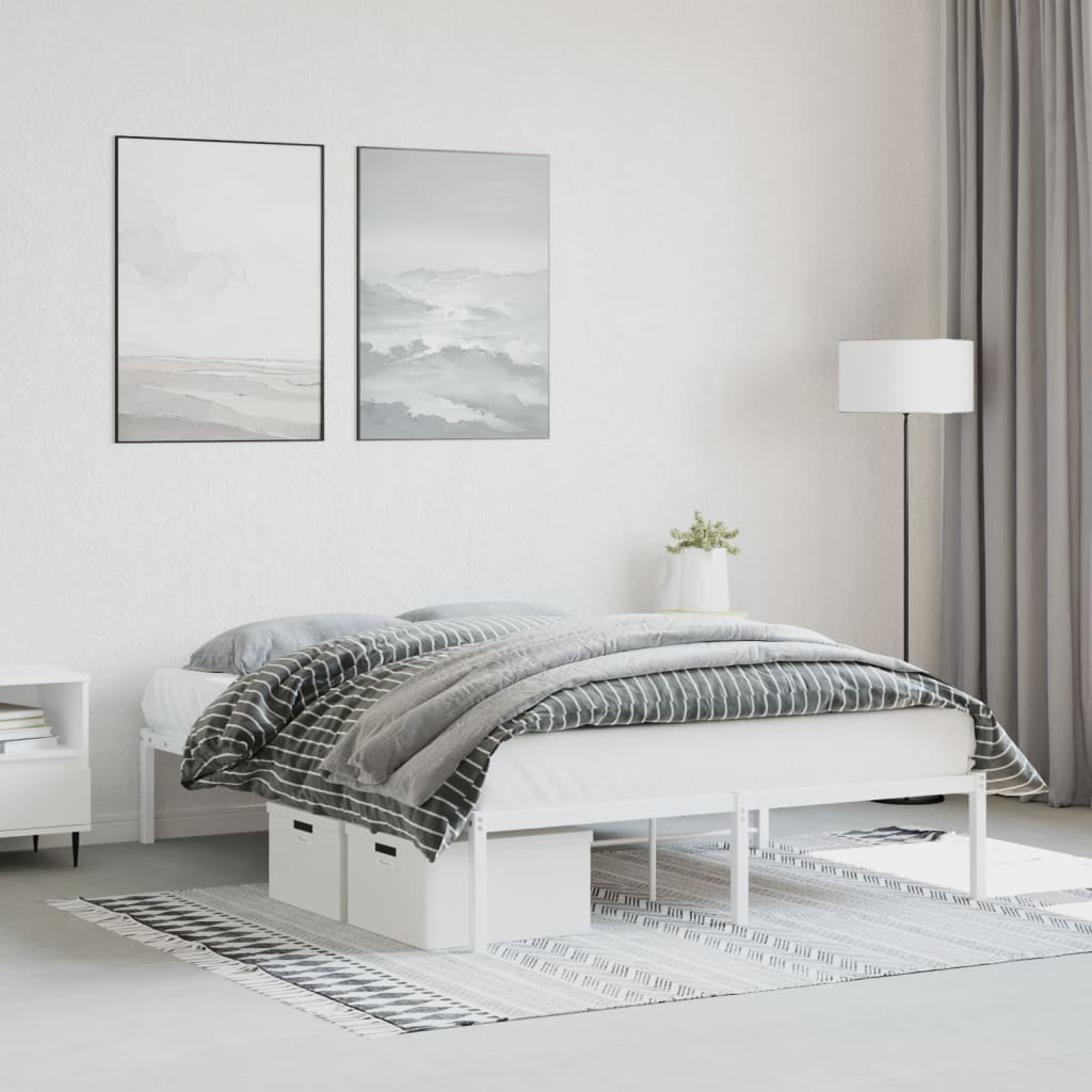 Cadre Lit Métallique Une Place-Blanc-140 x 190 cm-La-Fabrique-Industrielle