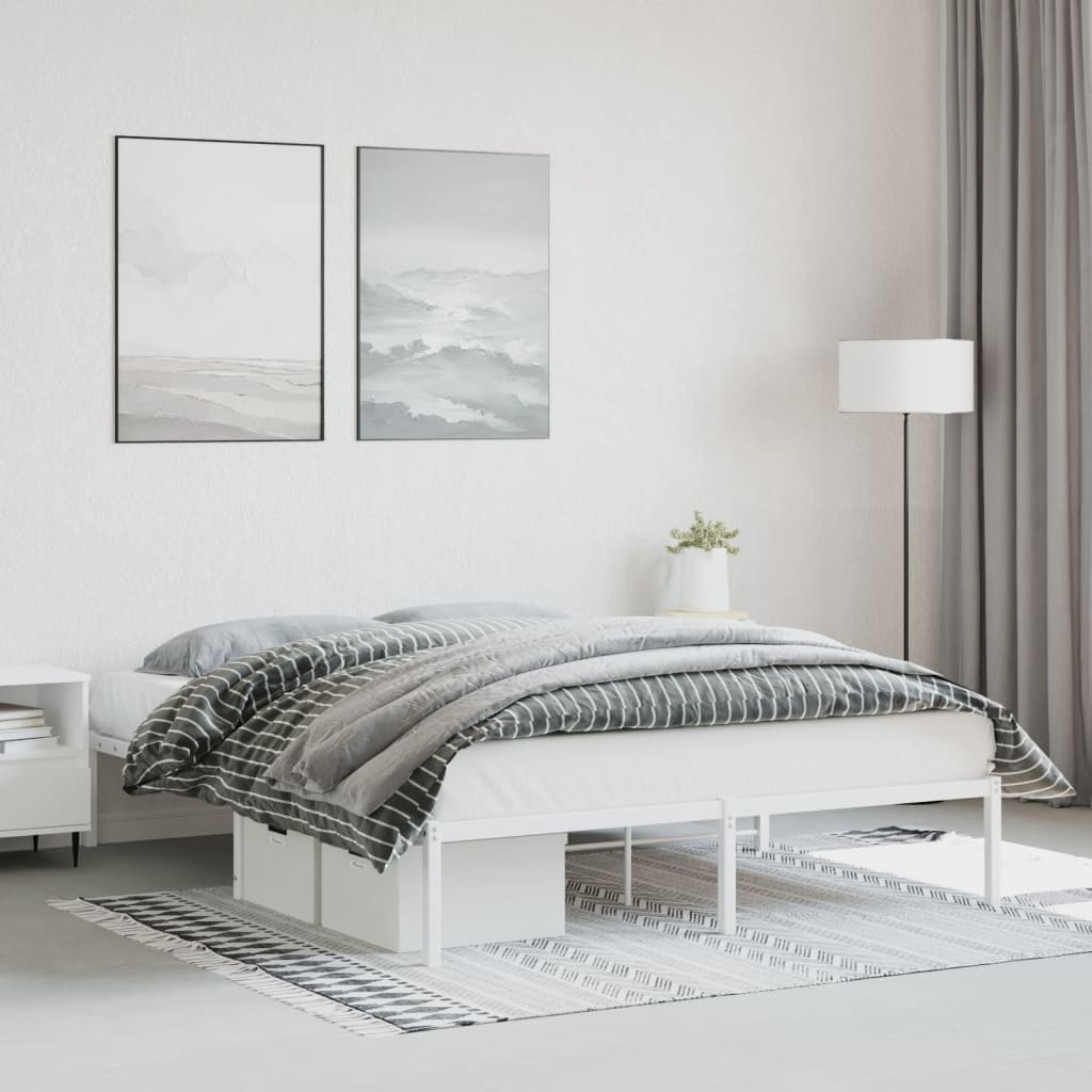 Cadre Lit Métallique Une Place-Blanc-160 x 200 cm-La-Fabrique-Industrielle