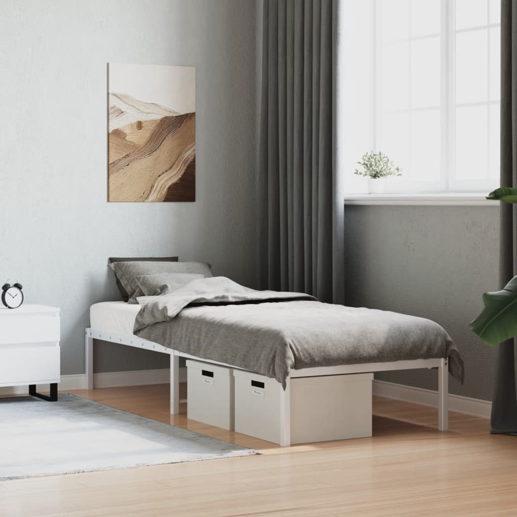 Cadre Lit Métallique Une Place-Blanc-80 x 200 cm-La-Fabrique-Industrielle