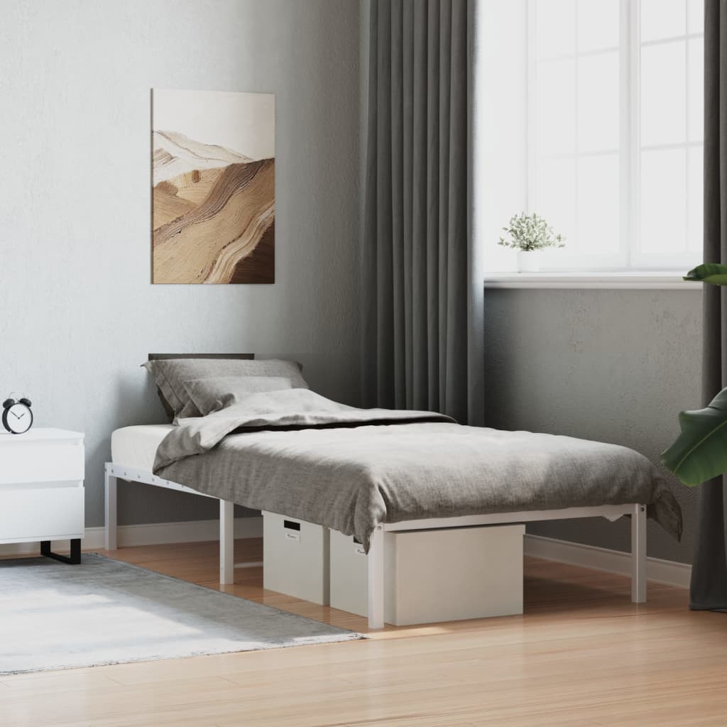 Cadre Lit Métallique Une Place-Blanc-90 x 200 cm-La-Fabrique-Industrielle