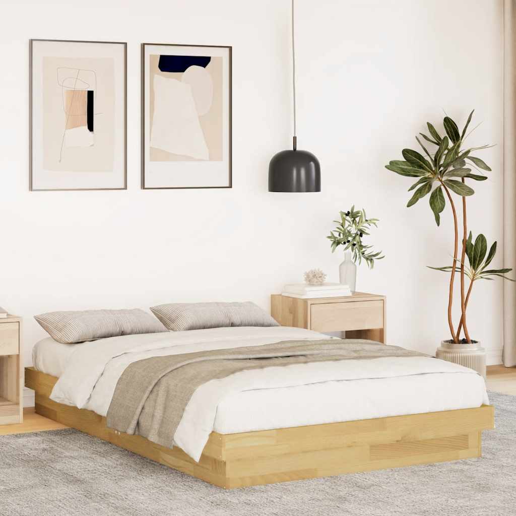 Cadre de Lit Japonais en Bois Massif de Chêne-120 x 190 cm-La-Fabrique-Industrielle