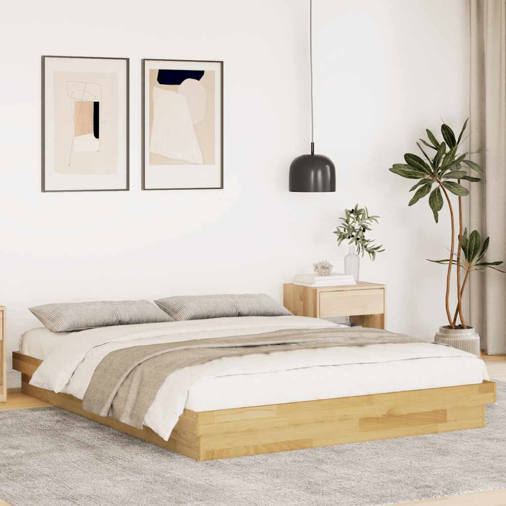Cadre de Lit Japonais en Bois Massif de Chêne-140 x 200 cm-La-Fabrique-Industrielle