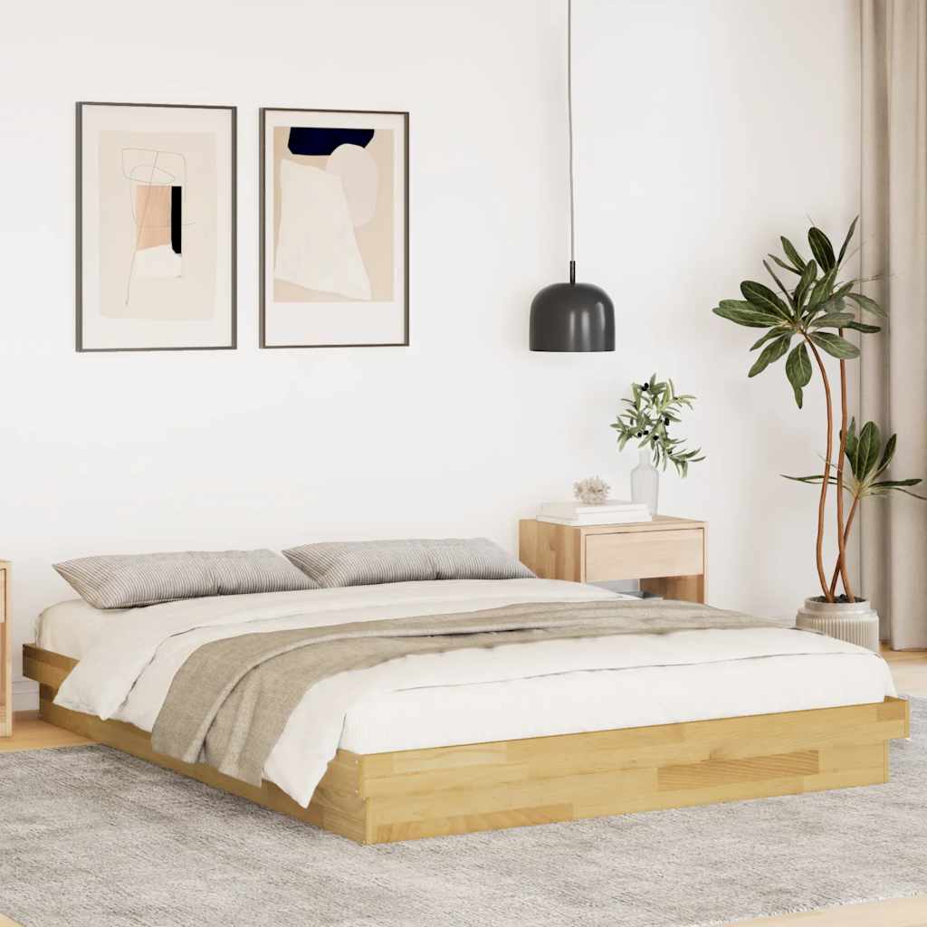 Cadre de Lit Japonais en Bois Massif de Chêne-160 x 200 cm-La-Fabrique-Industrielle