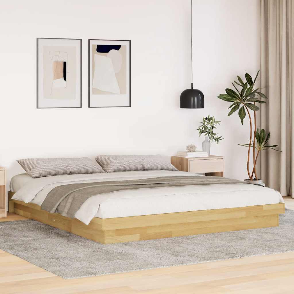 Cadre de Lit Japonais en Bois Massif de Chêne-200 x 200 cm-La-Fabrique-Industrielle