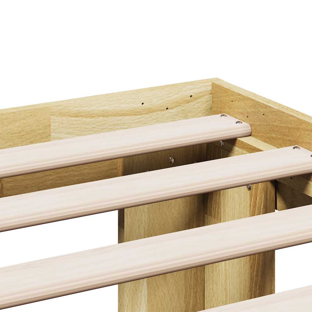 Cadre de Lit en Bois Clair Chêne Massif-La-Fabrique-Industrielle