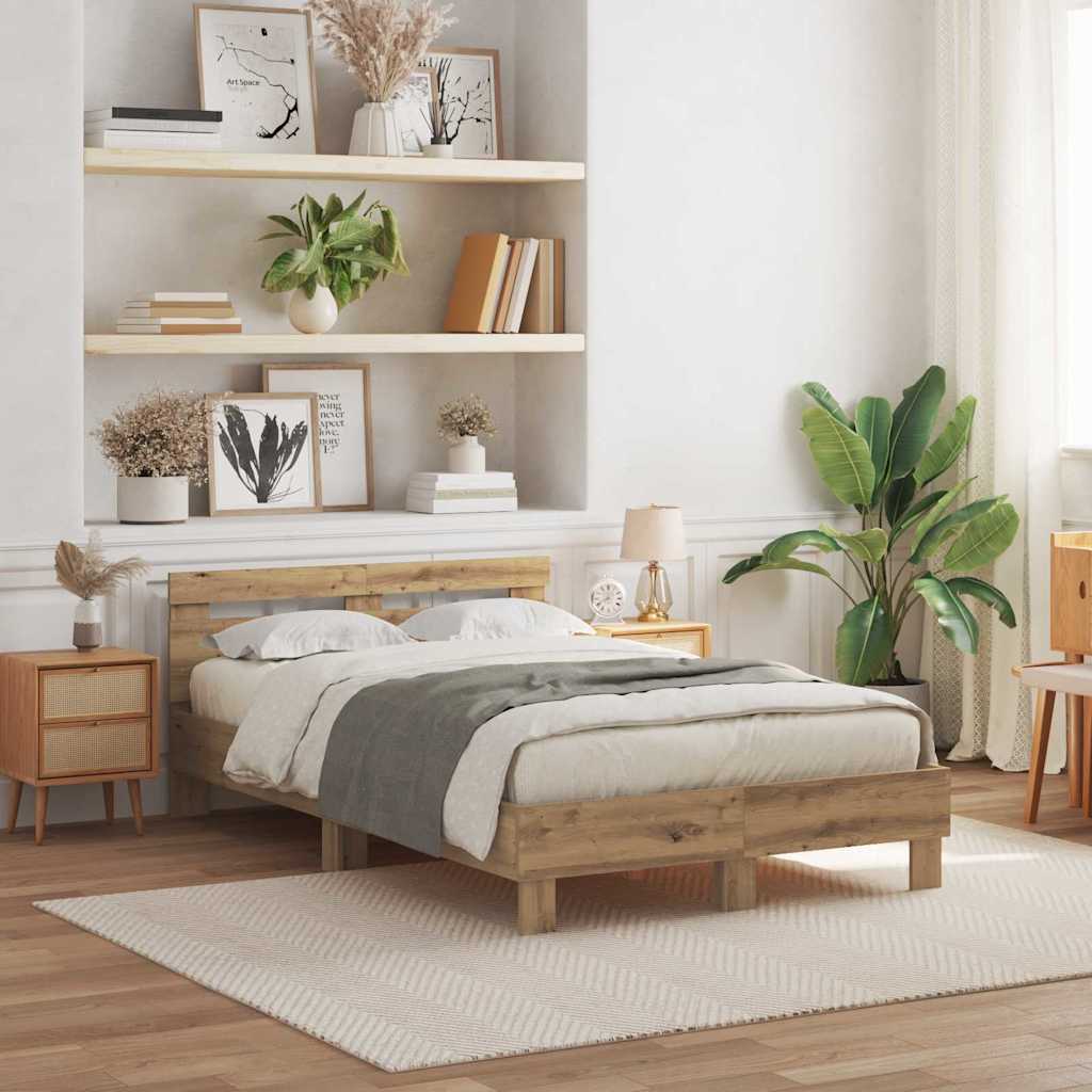 Cadre de Lit en Bois Design et Chêne Massif-135 x 190 cm-La-Fabrique-Industrielle