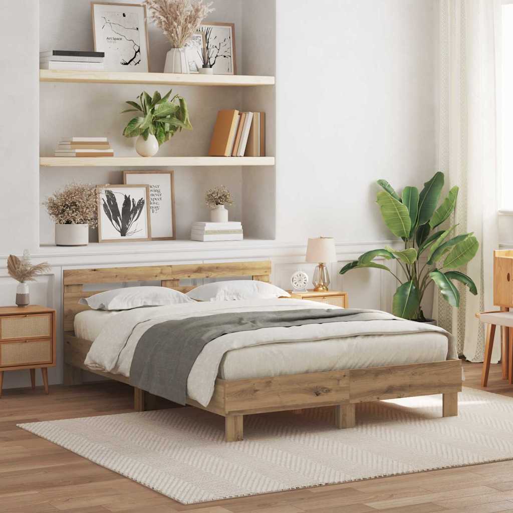 Cadre de Lit en Bois Design et Chêne Massif-140 x 200 cm-La-Fabrique-Industrielle
