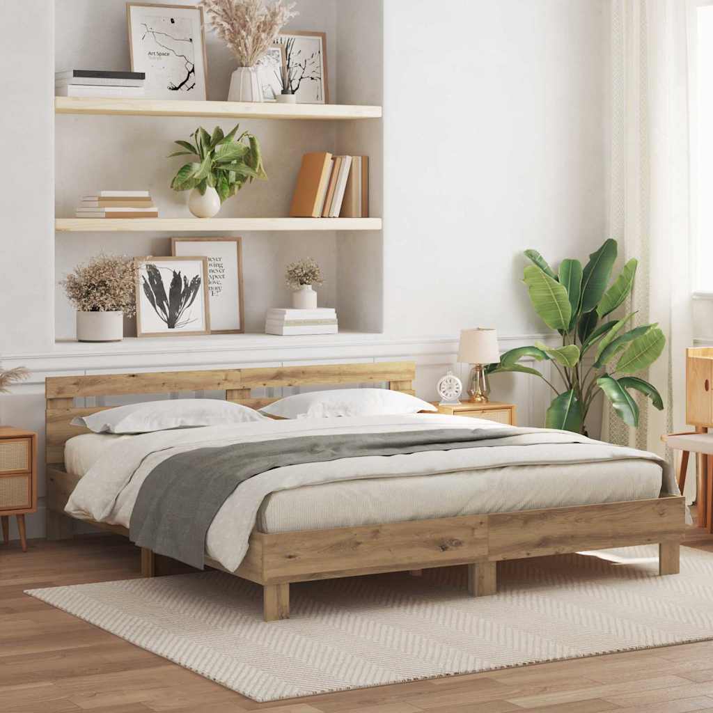 Cadre de Lit en Bois Design et Chêne Massif-180 x 200 cm-La-Fabrique-Industrielle