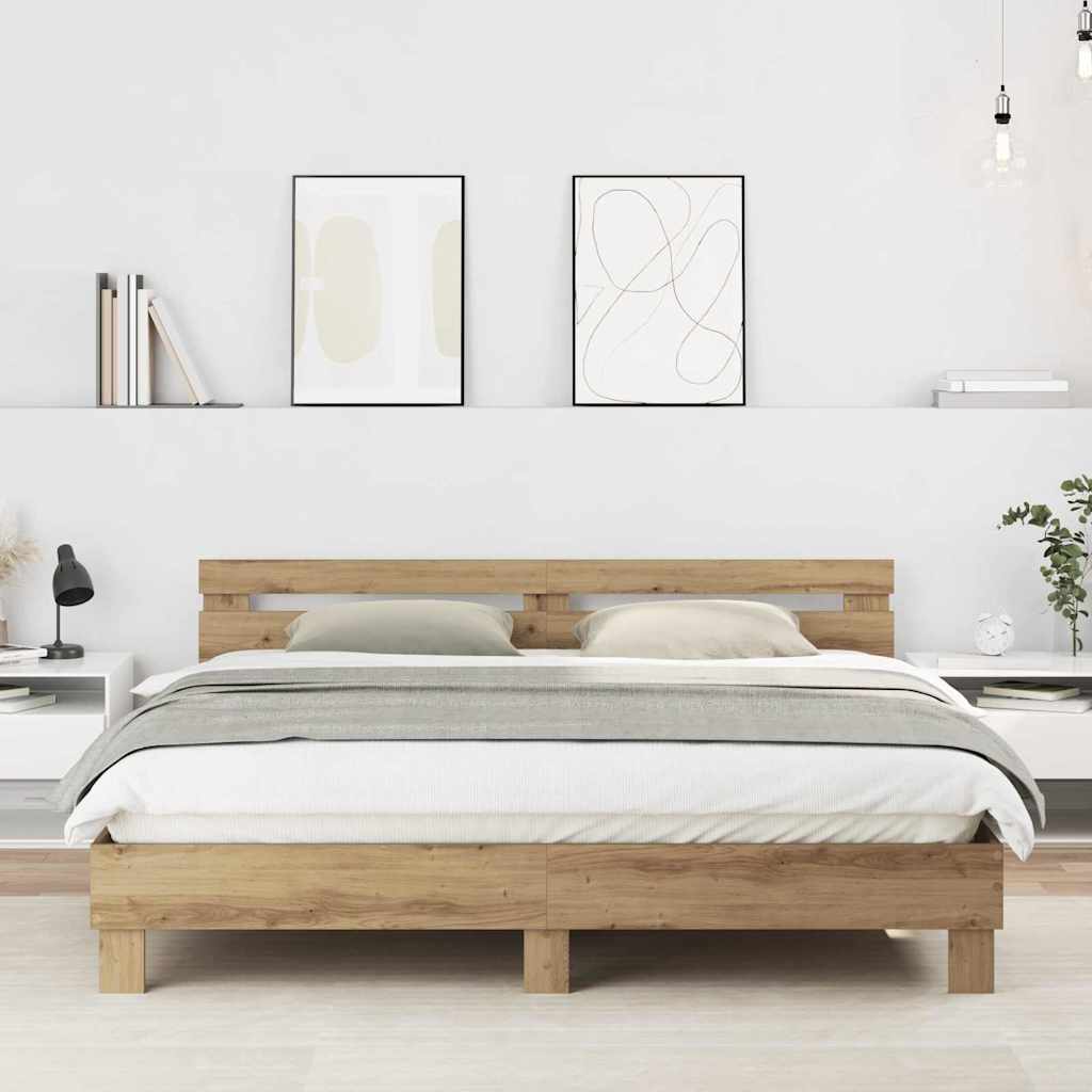 Cadre de Lit en Chêne Massif Moderne-chêne artisanal-180 x 200 cm-La-Fabrique-Industrielle
