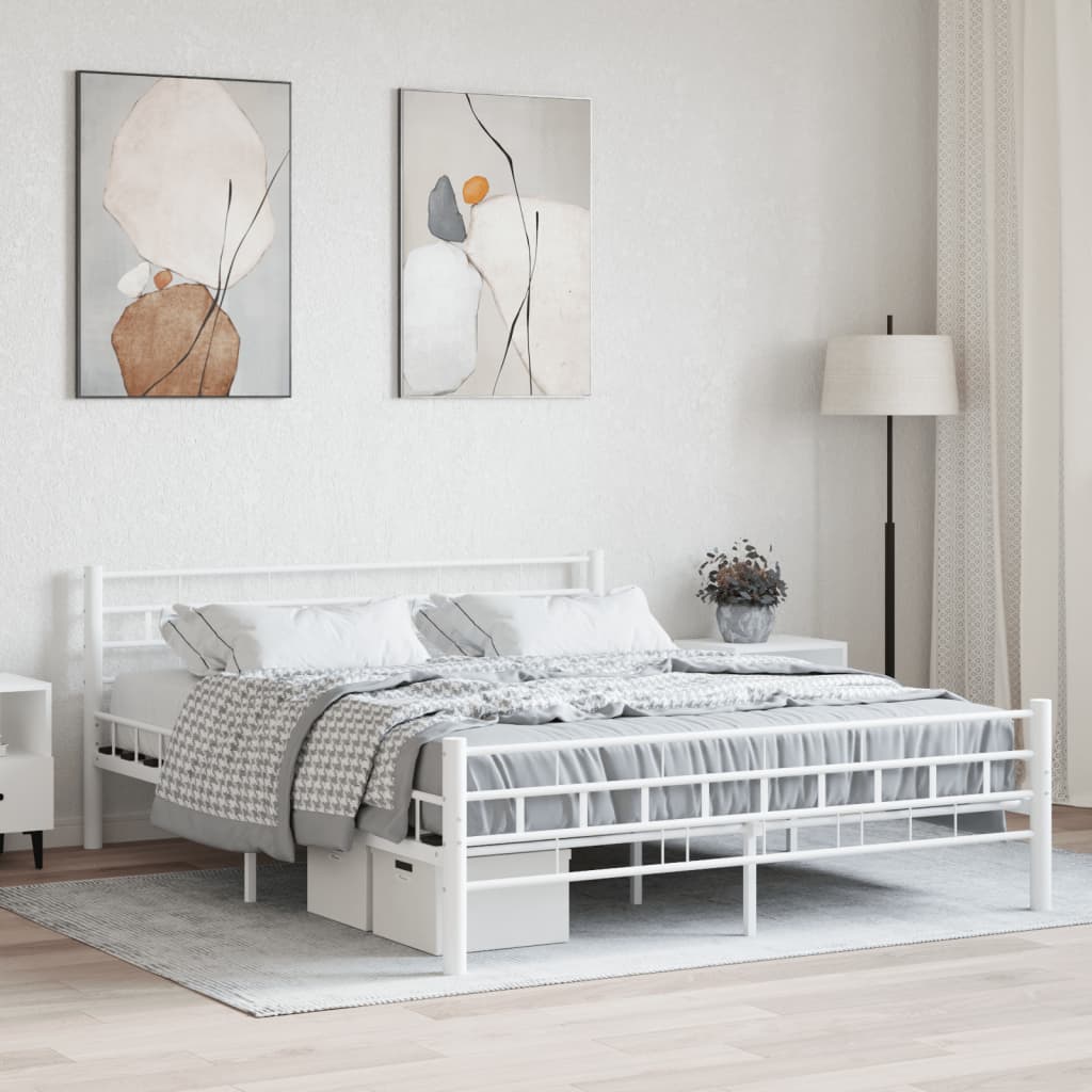 Cadre de Lit en Métal 180x200 Style Industriel-Blanc-160 x 200 cm-La-Fabrique-Industrielle