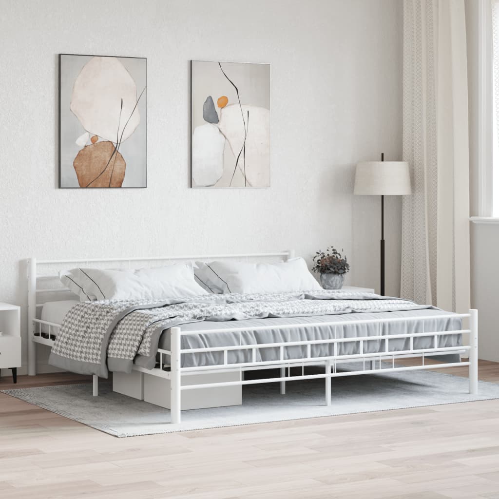 Cadre de Lit en Métal 180x200 Style Industriel-Blanc-180 x 200 cm-La-Fabrique-Industrielle