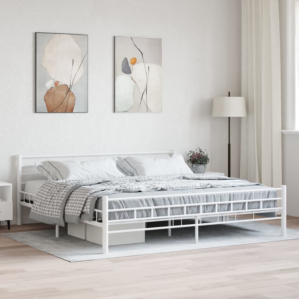 Cadre de Lit en Métal 180x200 Style Industriel-Blanc-200 x 200 cm-La-Fabrique-Industrielle