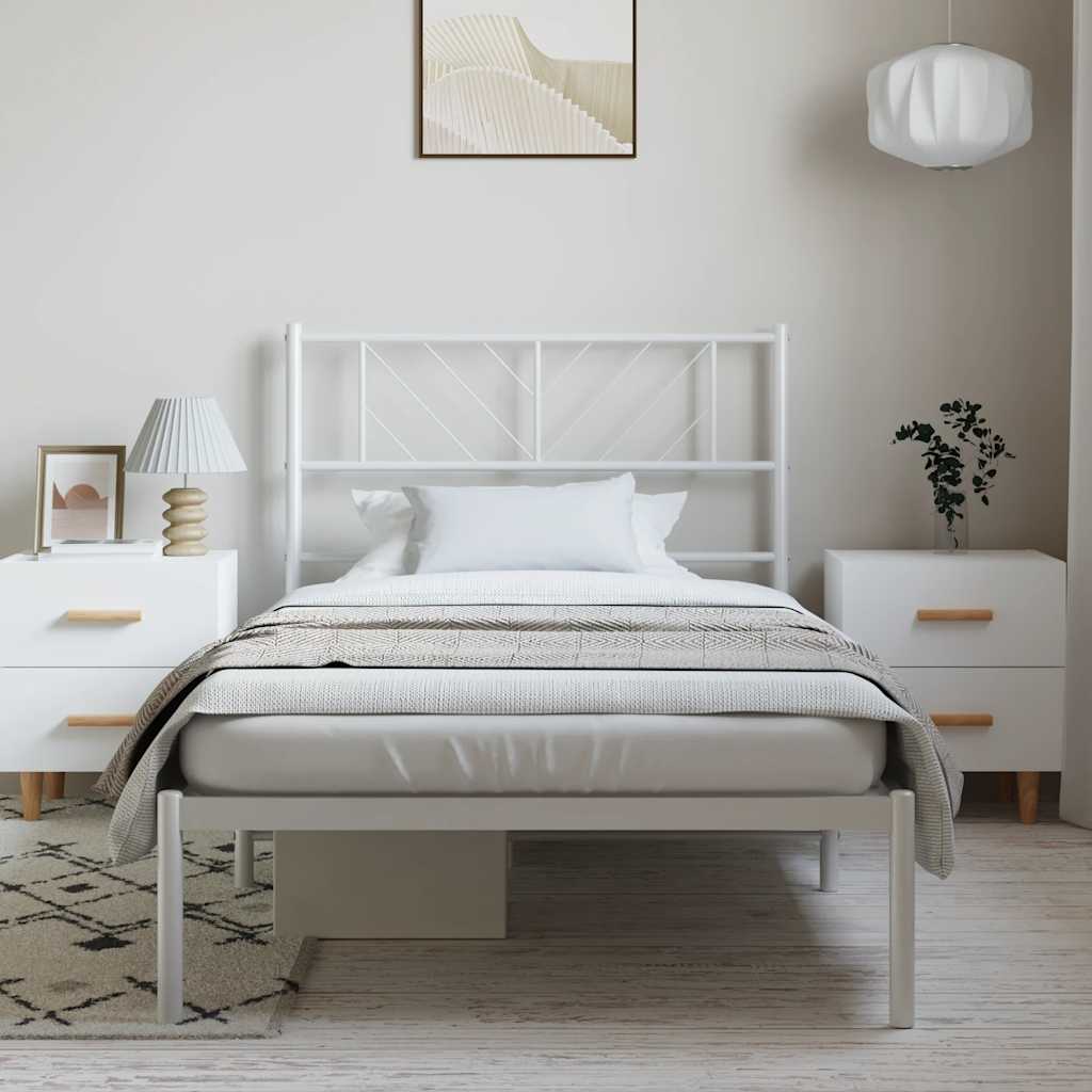 Cadre de Lit en Métal Blanc Industriel-Blanc-avec tête de lit-100 x 200 cm-La-Fabrique-Industrielle