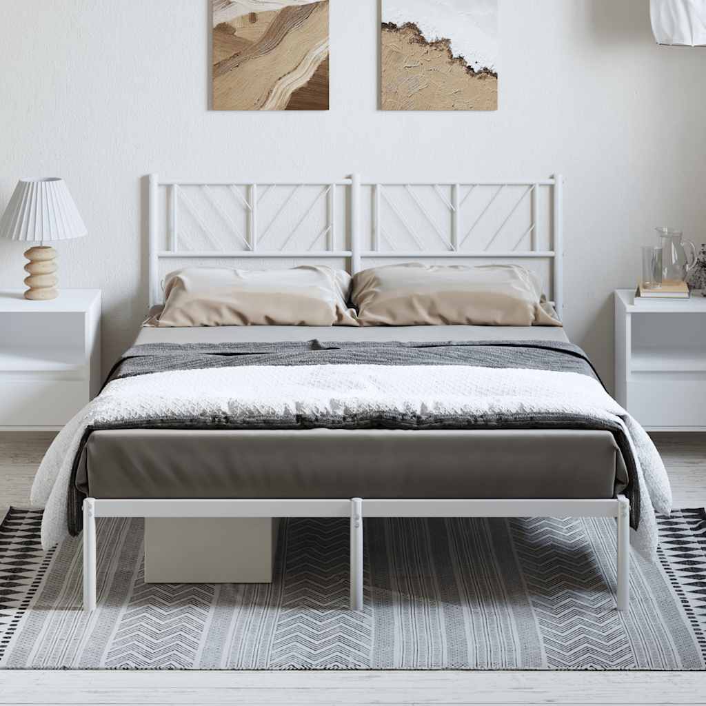 Cadre de Lit en Métal Blanc Industriel-Blanc-avec tête de lit-135 x 190 cm-La-Fabrique-Industrielle